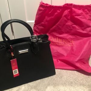 Catherine Malandrino NWT black leather tote bag